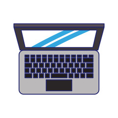 computer icon cartoon blue lines