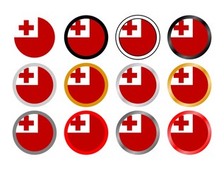 Tonga state flag in globes