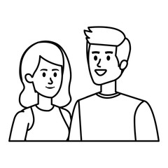 young couple avatars characters