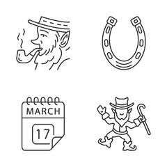 Saint Patrick’s Day linear icons set