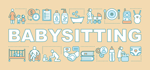 Babysitting  word concepts banner