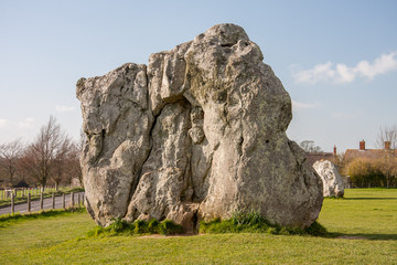 Details of stones in the Prehistoric Avebury Stone Circle, Wiltshire, England, UK