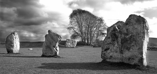 Details of stones in the Prehistoric Avebury Stone Circle, Wiltshire, England, UK