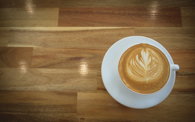 A cup of coffee in somewhere cafe.