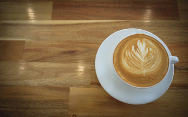 A cup of coffee in somewhere cafe.