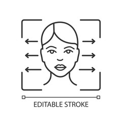 Facial recognition reader linear icon