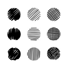 Circles hand drawn set