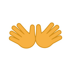 Open hands color icon