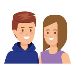 Fototapeta premium young couple avatars characters