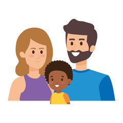 interracial parents couple with son characters