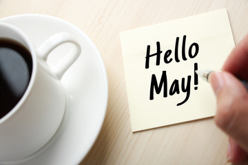 Hello May Concept On Sticky Note