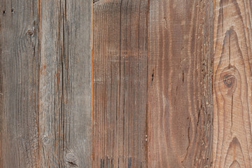 Aged rustic wooden planks, top view, copy-space