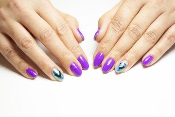 Obraz na płótnie Canvas Female hands in manicure salon