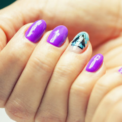 Female hands in manicure salon