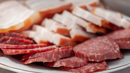 cold cuts on a white plate