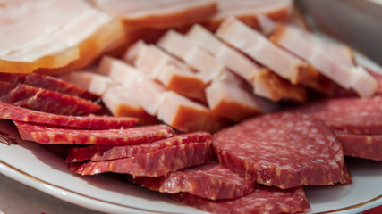 cold cuts on a white plate