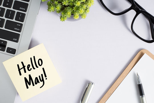 Hello May Concept On Sticky Note