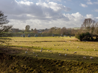 Details of stones in the Prehistoric Avebury Stone Circle, Wiltshire, England, UK