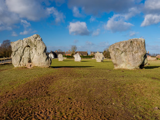 Details of stones in the Prehistoric Avebury Stone Circle, Wiltshire, England, UK