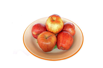 Fototapeta na wymiar apples in a bowl on white background