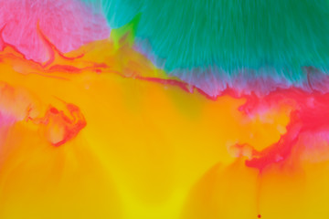 Multicolored acrylic paint. Abstract paint in milk