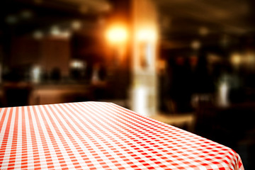 Table background and restaurant interior 
