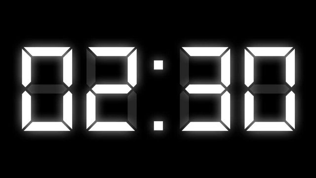Digital clock timer full 24h time-lapse