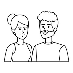 young couple avatars characters