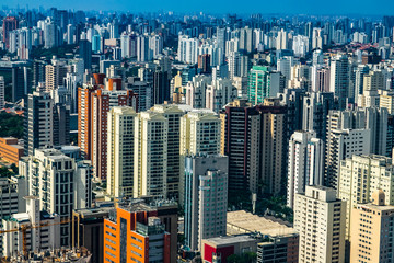 Aerial view of big city. Sao Paulo Brazil, South America. 
