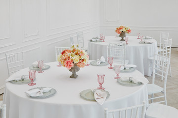 table setting wedding in beautiful style on white