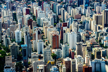 Aerial view of big city. Sao Paulo Brazil, South America. 