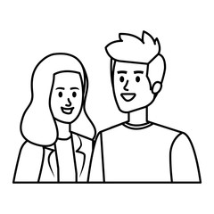 young couple avatars characters