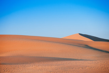Wide desert sand dune scenery of Al Wathba near Dubai - Abu Dhabi