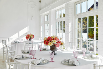 table setting wedding in beautiful style on white