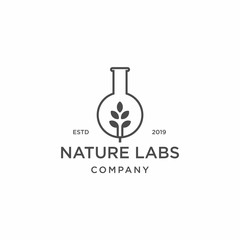 nature leaf labs logo vector icon illustration