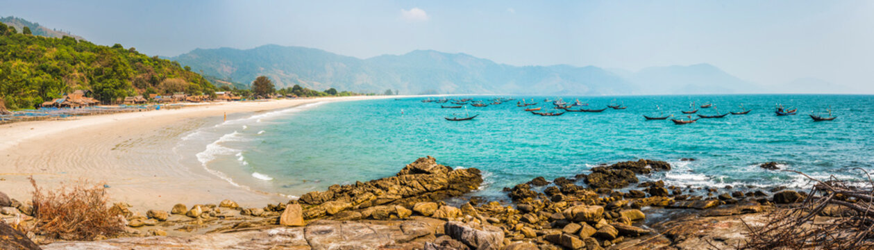 Tizit Beach and fishing boats, Dawei Peninsula, Tanintharyi Region