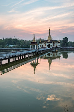 Snake Temple (Mwe Paya) at sunset, Dalah, across the river from Yangon (Rangoon)