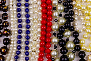 Background of the different beads necklaces