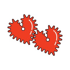 Icon of hearts in the form of gears on white background. Vector  concept