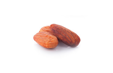 Almonds isolated on white background