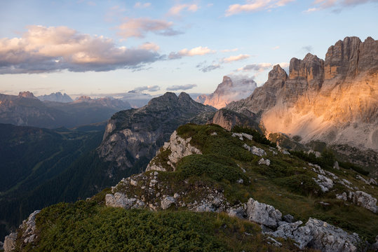 Monte Civetta in Dolomites range near Rifugio Tissi near the Alta Via 1 trail, Belluno, Veneto