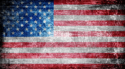 Closeup of grunge American flag
