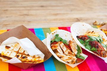 Set of mexican fast food