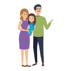 Obraz premium parents couple with daughter characters
