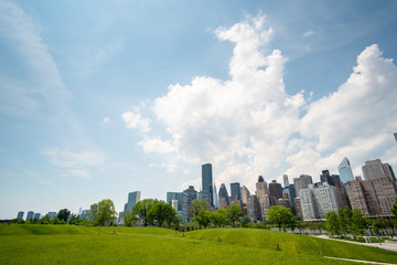 view to Manhattan New York from Roosevelt Island