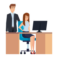 Obraz premium business couple in the workplace