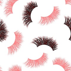 Fototapeta na wymiar Seamless Vector Pattern with Lashes and glitter effect