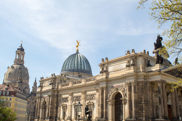 Obraz premium Historical buildings in Dresden old town in sunny spring day, Germany 