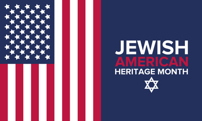 Jewish American Heritage Month. Celebrated in May. Annual recognition of Jewish American achievements in and contributions to the United States of America. Poster, card, banner and background. Vector