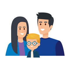 parents couple with son characters